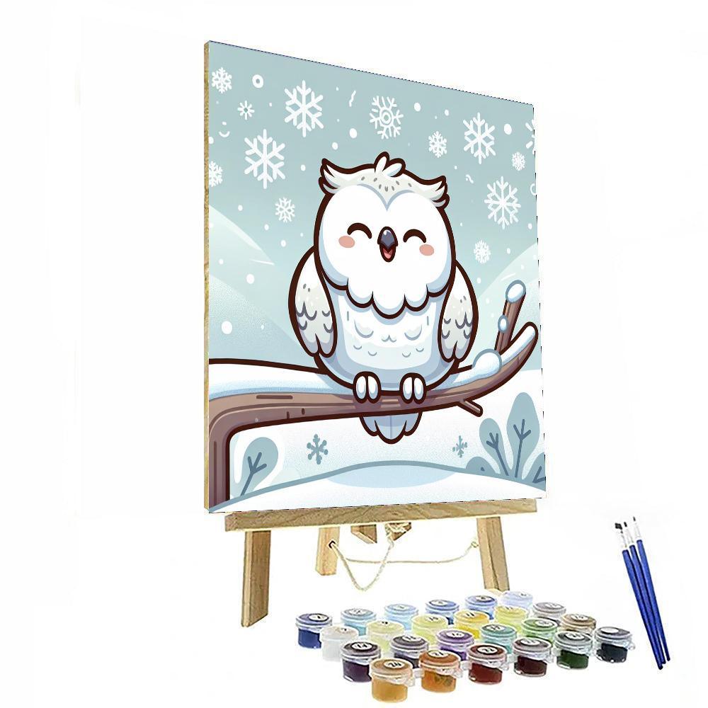 Happy Snowy Owl Paint By Numbers Art
