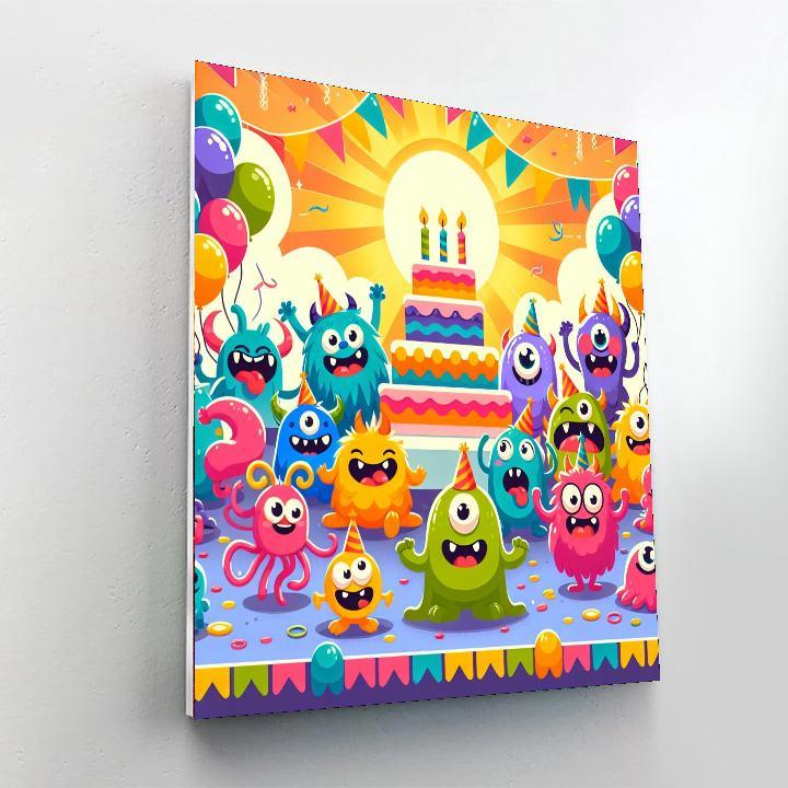 Playful Monster Gathering Paint By Numbers