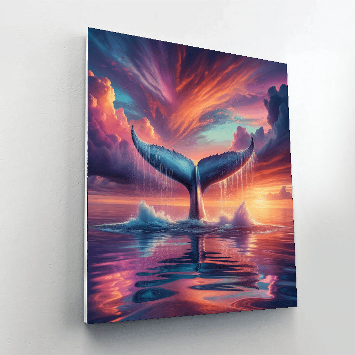 Whale Tail at Sunset - DIY Painting By Numbers Kit