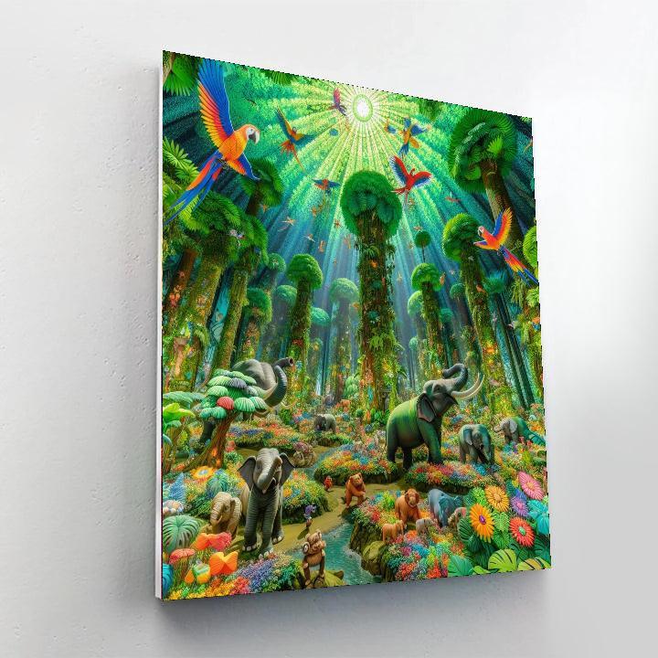 Rainbow Jungle Adventure Numbered Painting Kits
