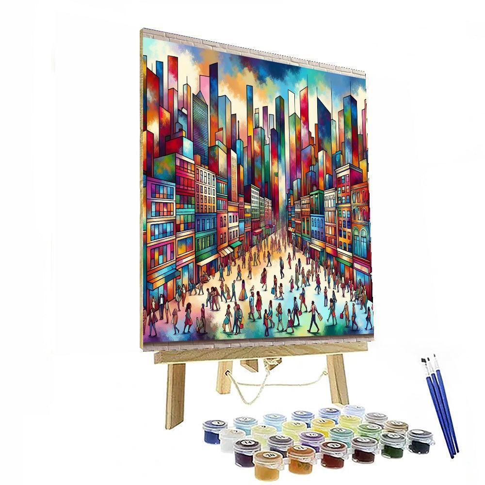 Dynamic Urban Art Scene Painting Number Kit
