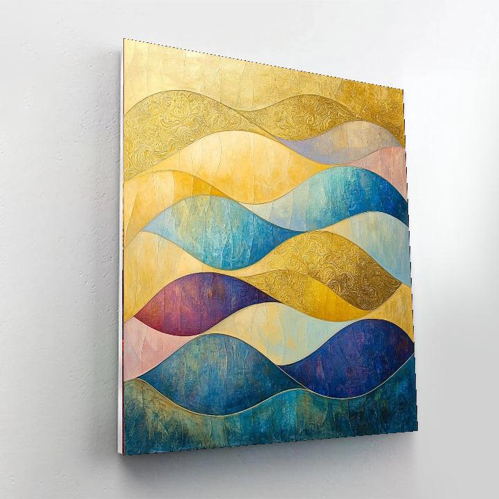 Gustav Klimt Inspired Golden Waves Of Serenity  Paint By Numbers Kits