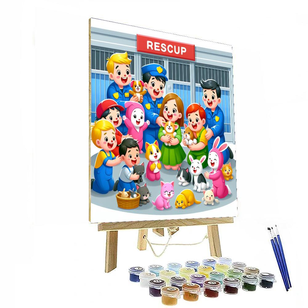 Friendly Animal Rescue Team Numbered Painting Kits