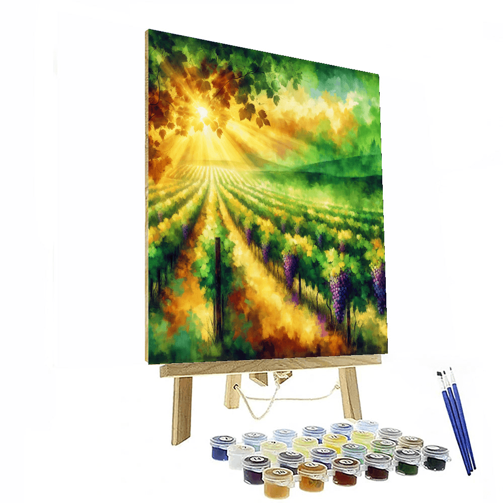 Charming Vineyard Rows Number Painting