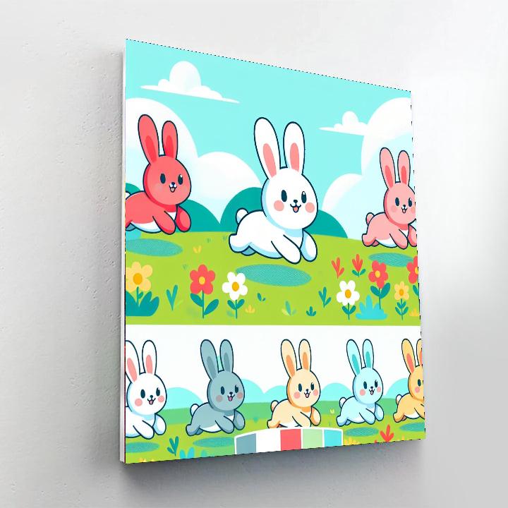 Rabbit's Meadow Race Paint By Numbers