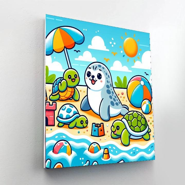 Bouncy Beach Fun Paint By Numbers