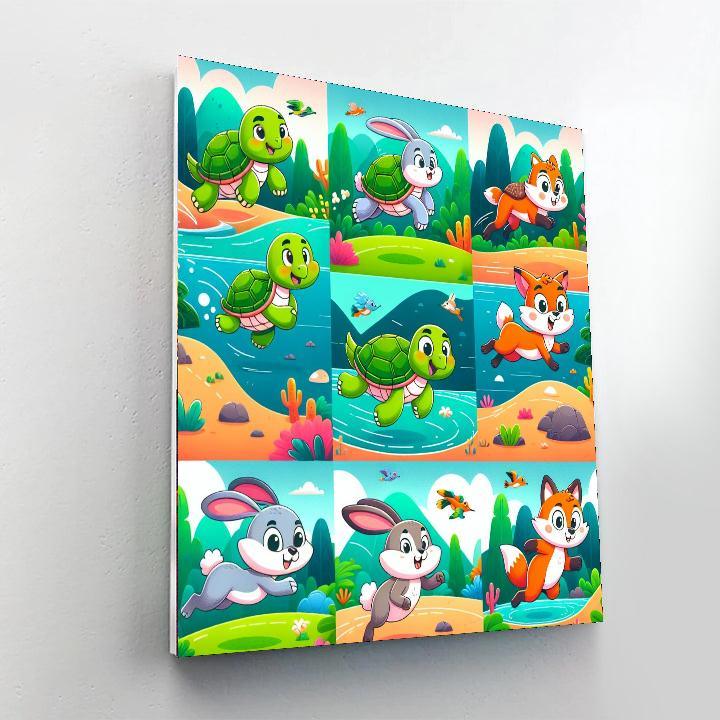 Animal Adventure Race Number Painting