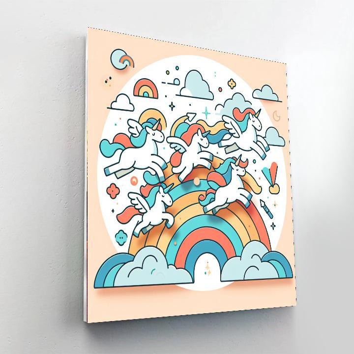 Unicorn Rainbow Ride Paint By Color