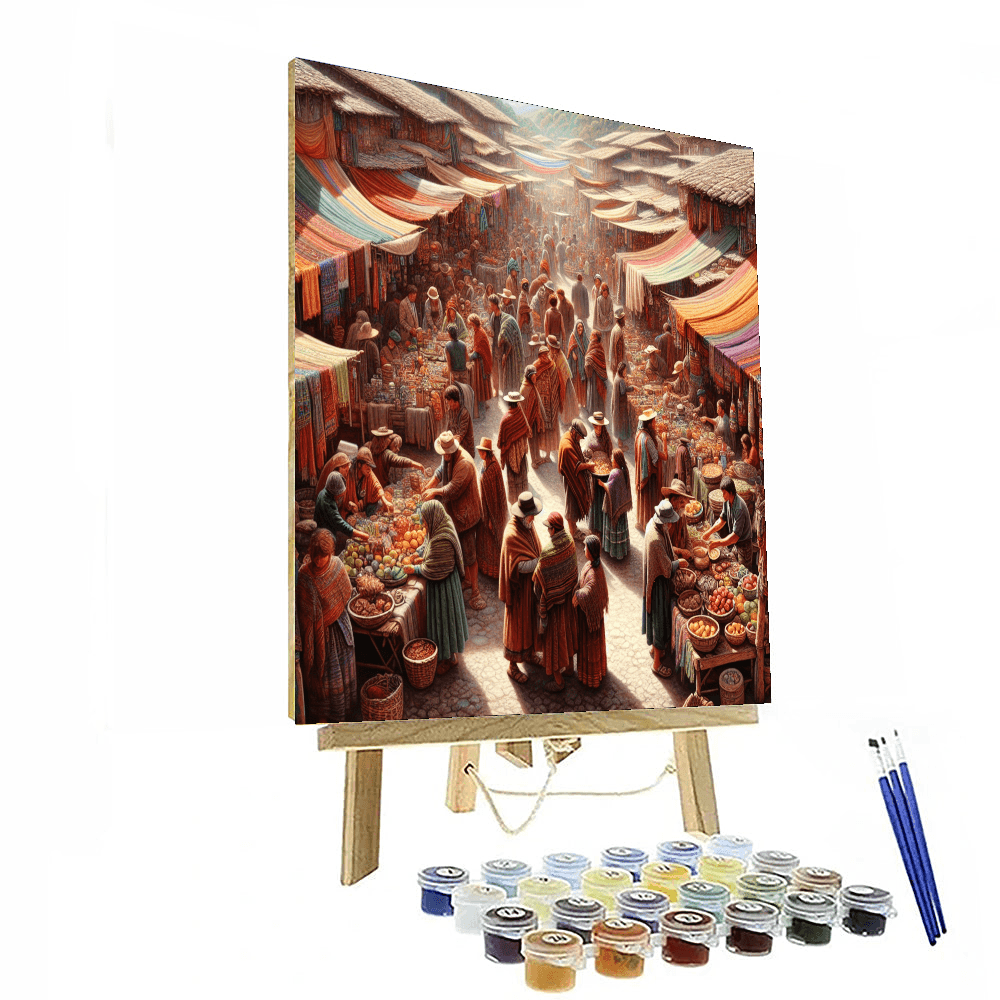 Quaint Village Marketplace Number Painting