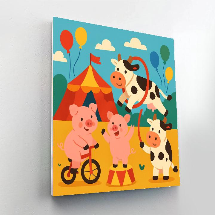 Farm Animal Circus DIY Paint By Numbers