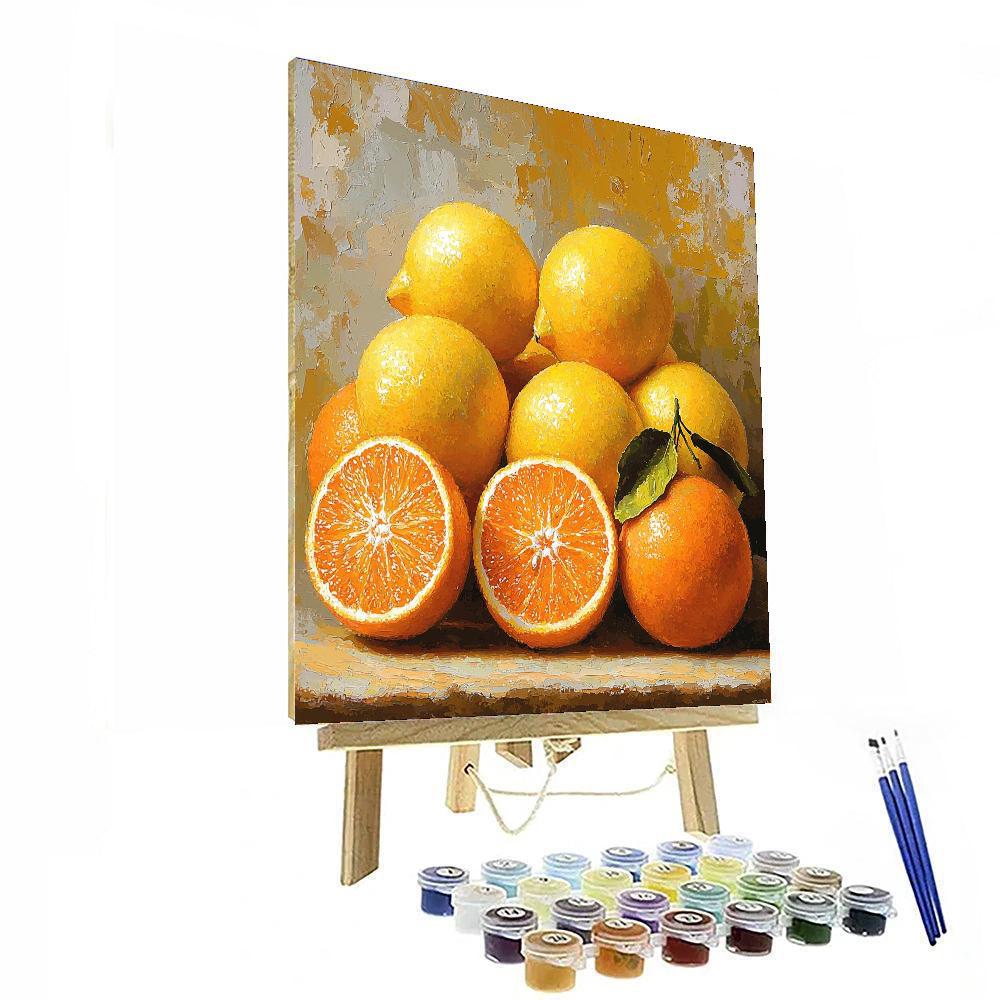 Paul Cézanne Inspired Vibrant Citrus Dream  Paint By Numbers Art