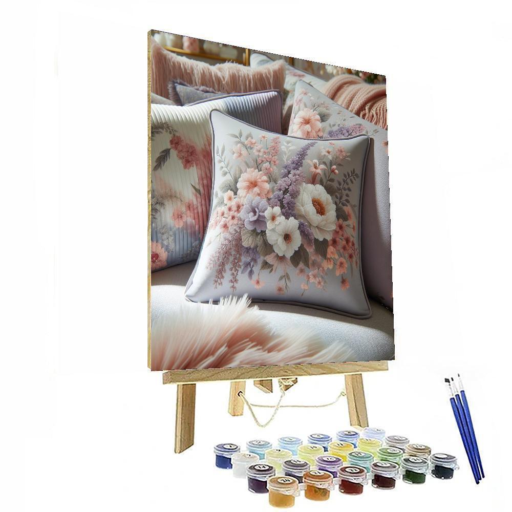 Petal Harmony Cushion Painting Number Kit