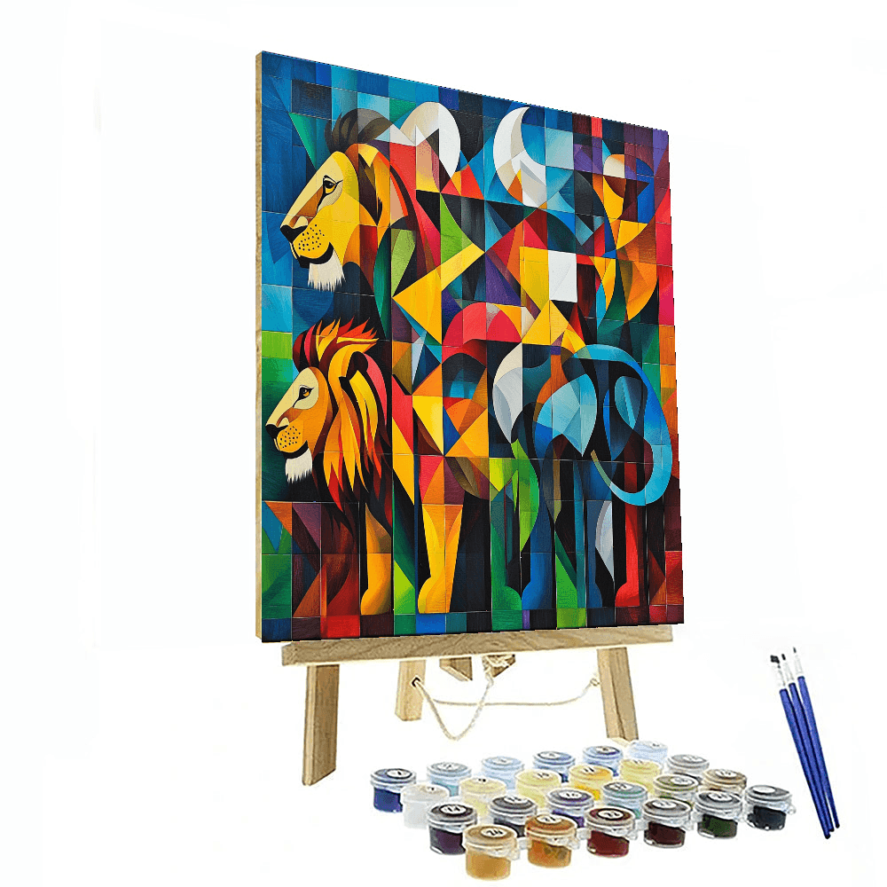 Pablo Picasso Inspired Cubist Wild Animals  Paint By Color