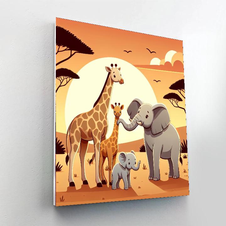 Sunset Savanna Celebration Painting By Numbers Kit