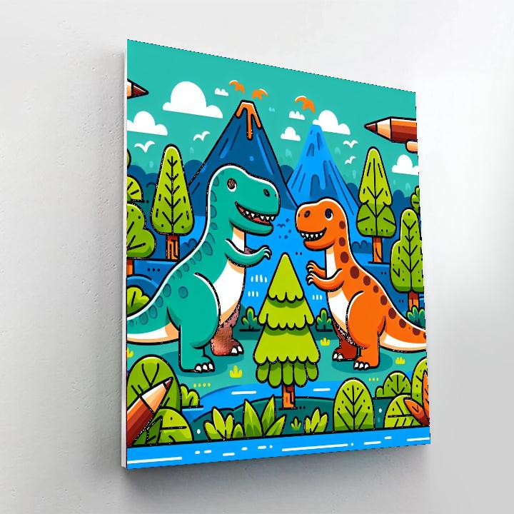Ancient Dino Land Painting By Numbers Kit