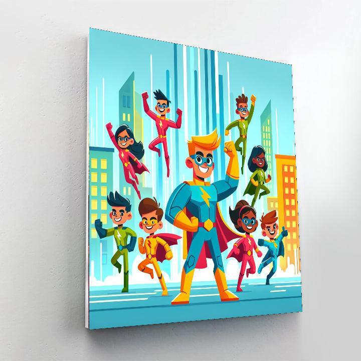 Adventures With Superheroes Paint By Numbers
