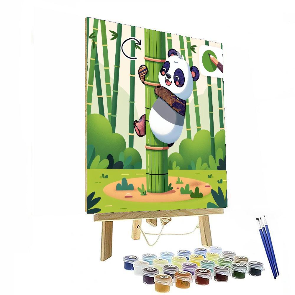 Panda's Bamboo Playground Paint By Numbers