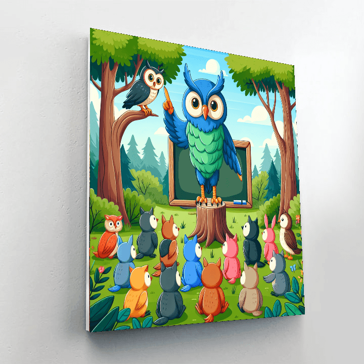 Forest Academy With Wise Owls Paint By Number