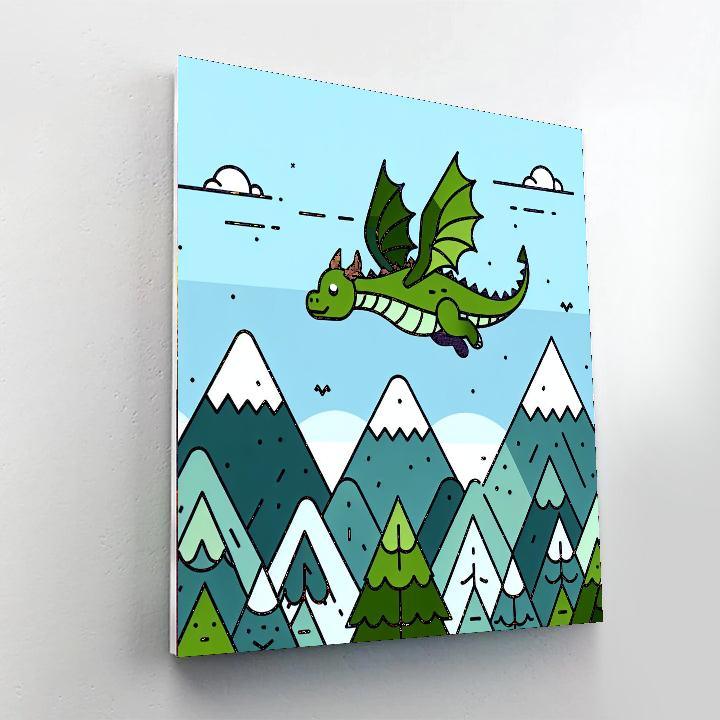 Mystic Mountain Dragon Number Painting