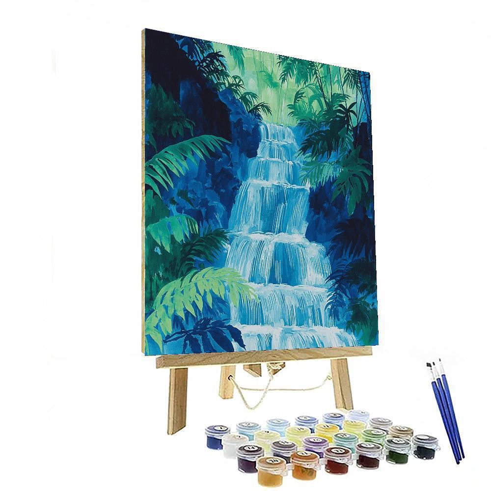 Nandalal Bose Inspired Cascades Of Serenity  Painting Number Kit