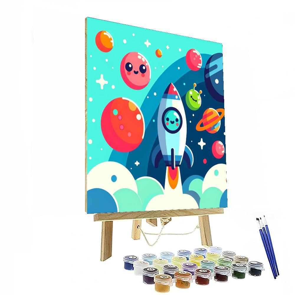 Friendly Outer Space Adventure DIY Paint By Numbers
