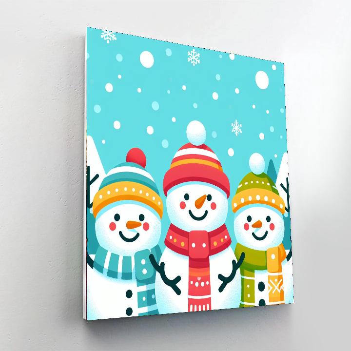 Charming Snowmen Number Painting