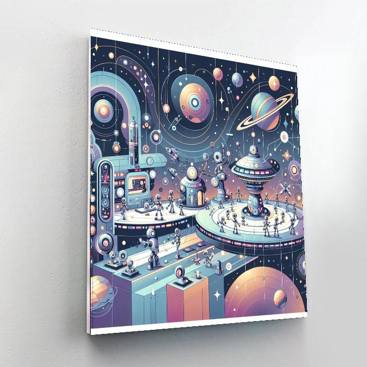 Robotic Space Station Paint By Color