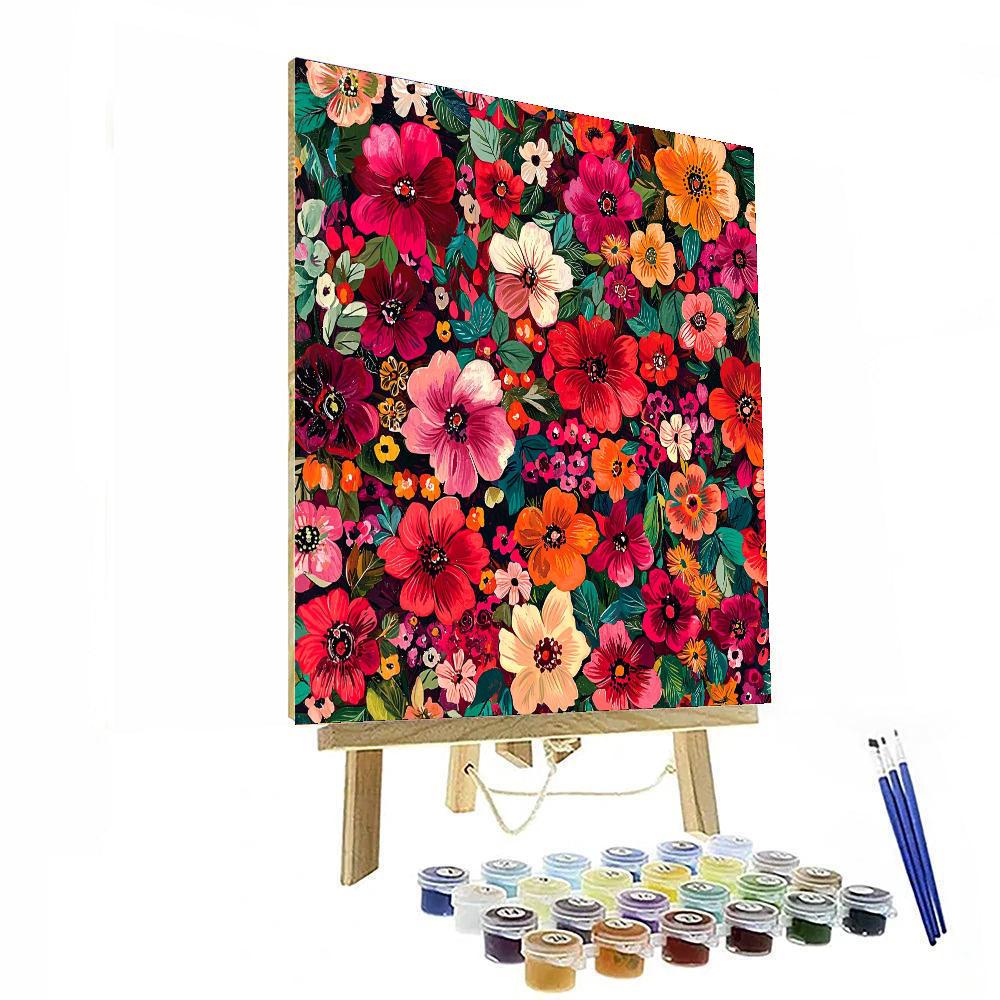 Frida Kahlo Inspired Floral Echoes  Numbered Painting Kits