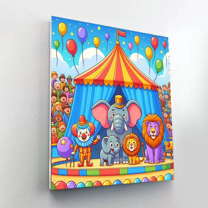 Silly Animal Circus Paint By Numbers Art