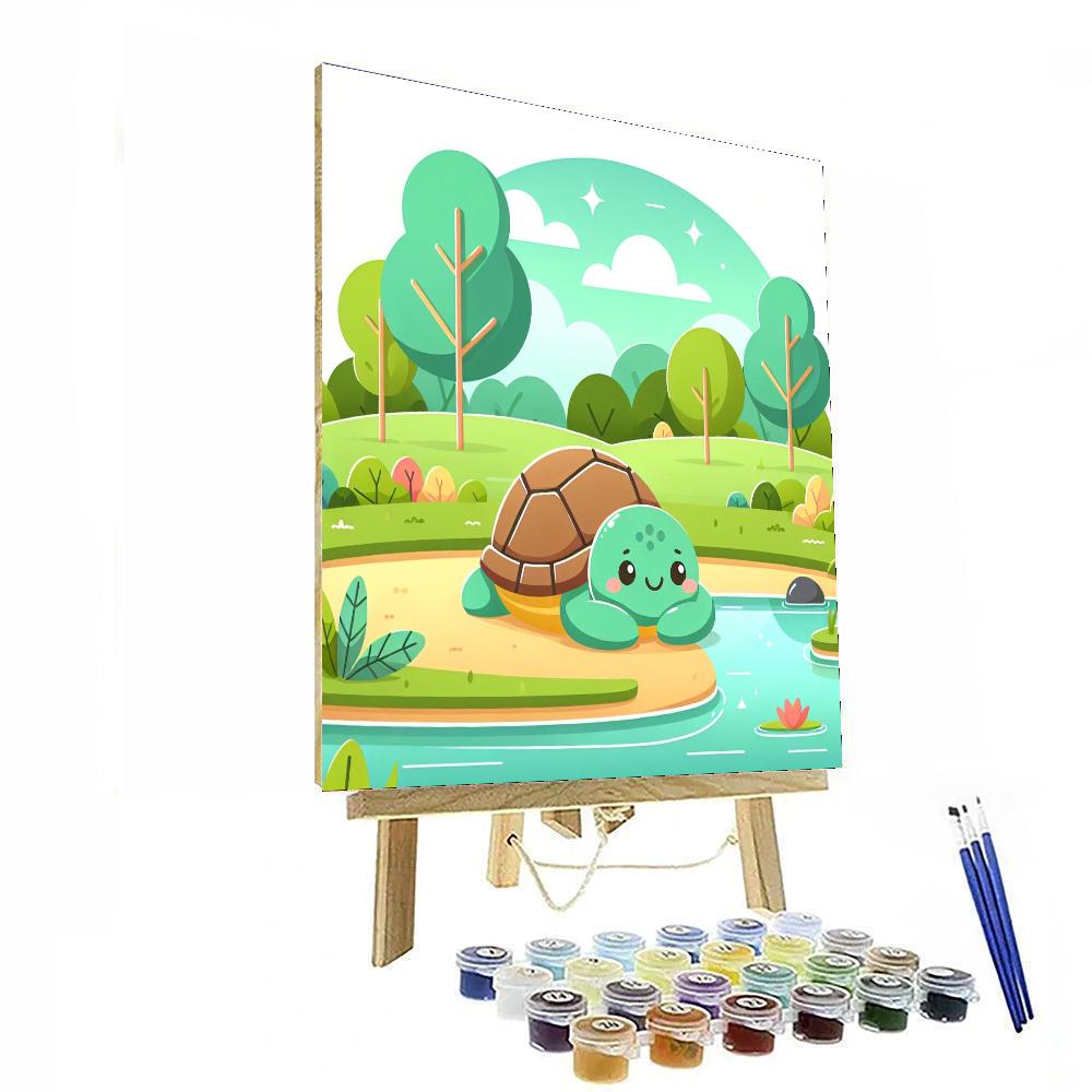 Tranquil Turtle Oasis Painting Number Kit