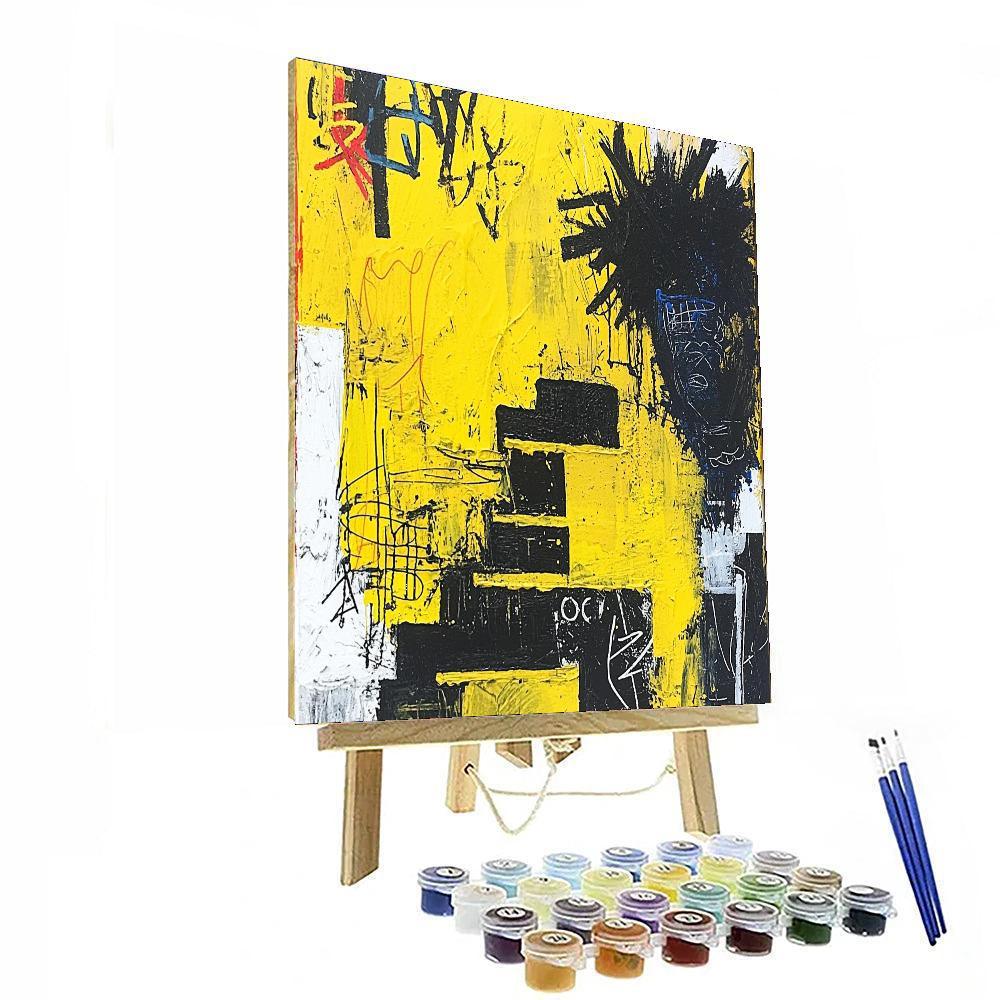 Jean-Michel Basquiat Inspired Scribbled Dreams  Number Painting