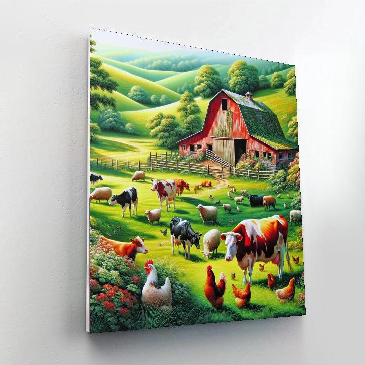 Charming Summer Farm Painting Number Kit