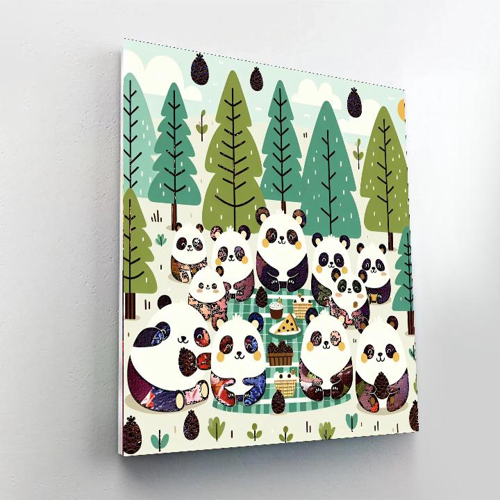 Pinecone Panda Picnic Painting Number Kit