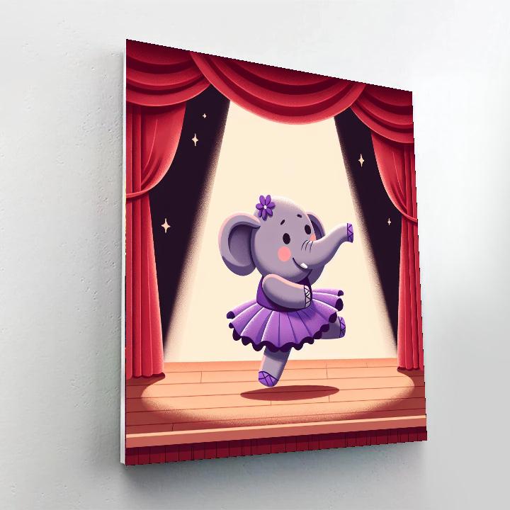 Ballet Star Elephant Number Painting