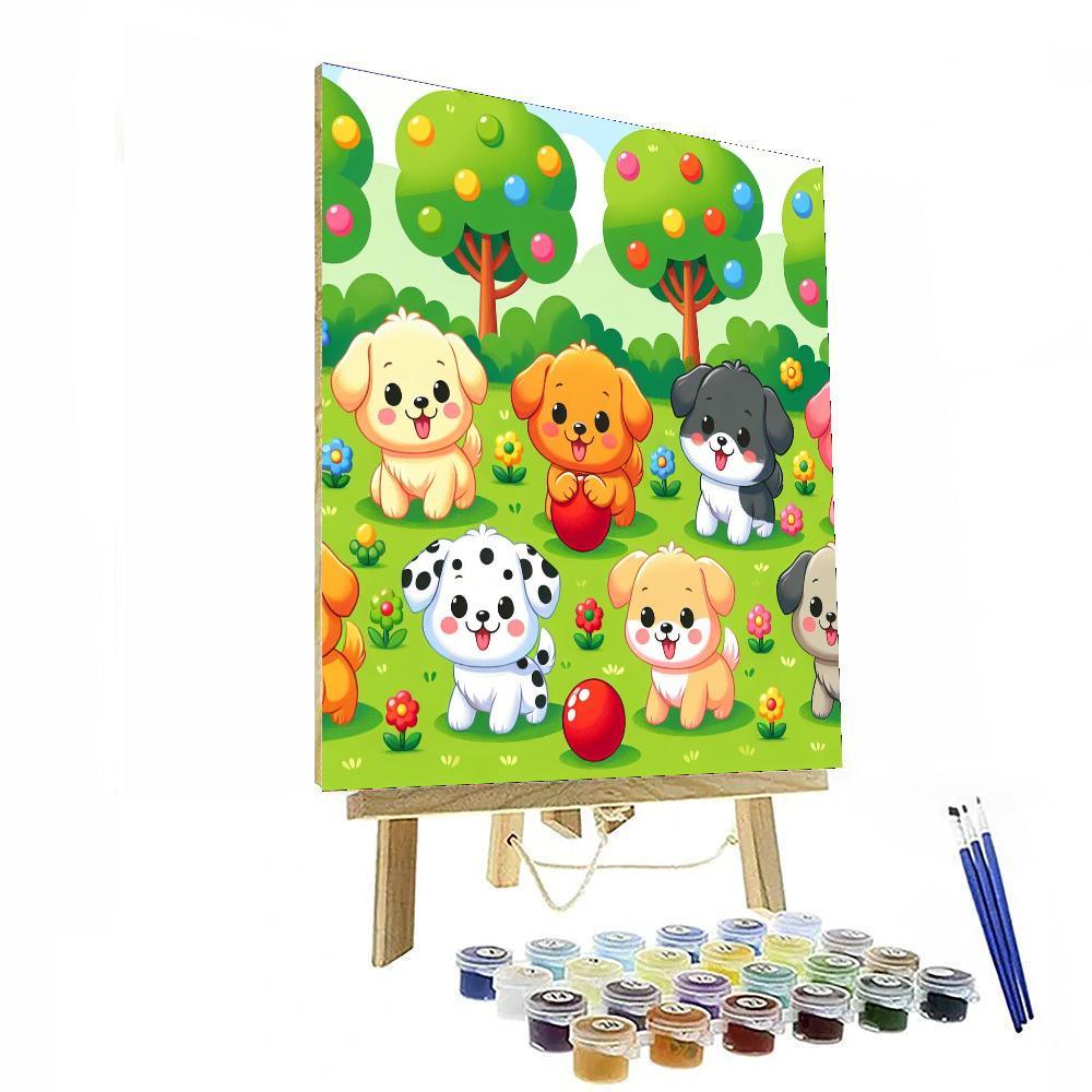 Puppy Playdate DIY Paint By Numbers