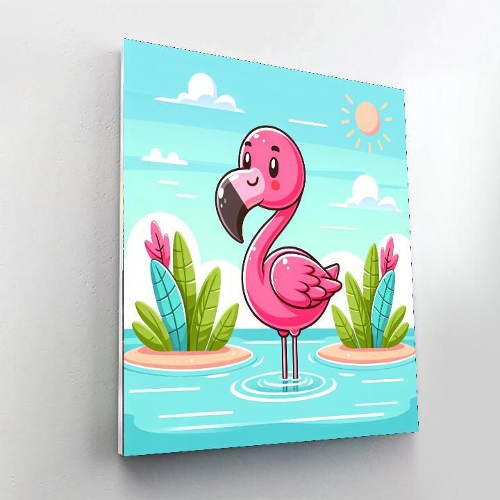 Frolicsome Flamingo Painting Number Kit