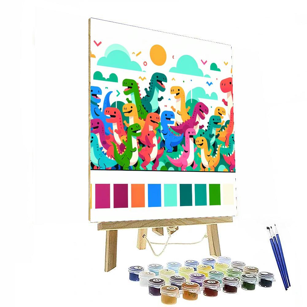 Dancing With Dinosaurs Paint By Number