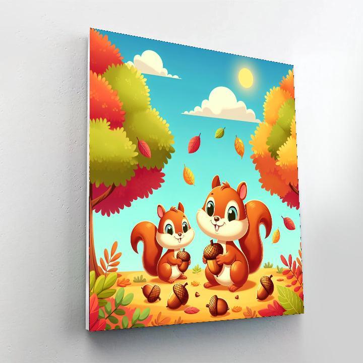 Adventurous Squirrel Family Paint By Number