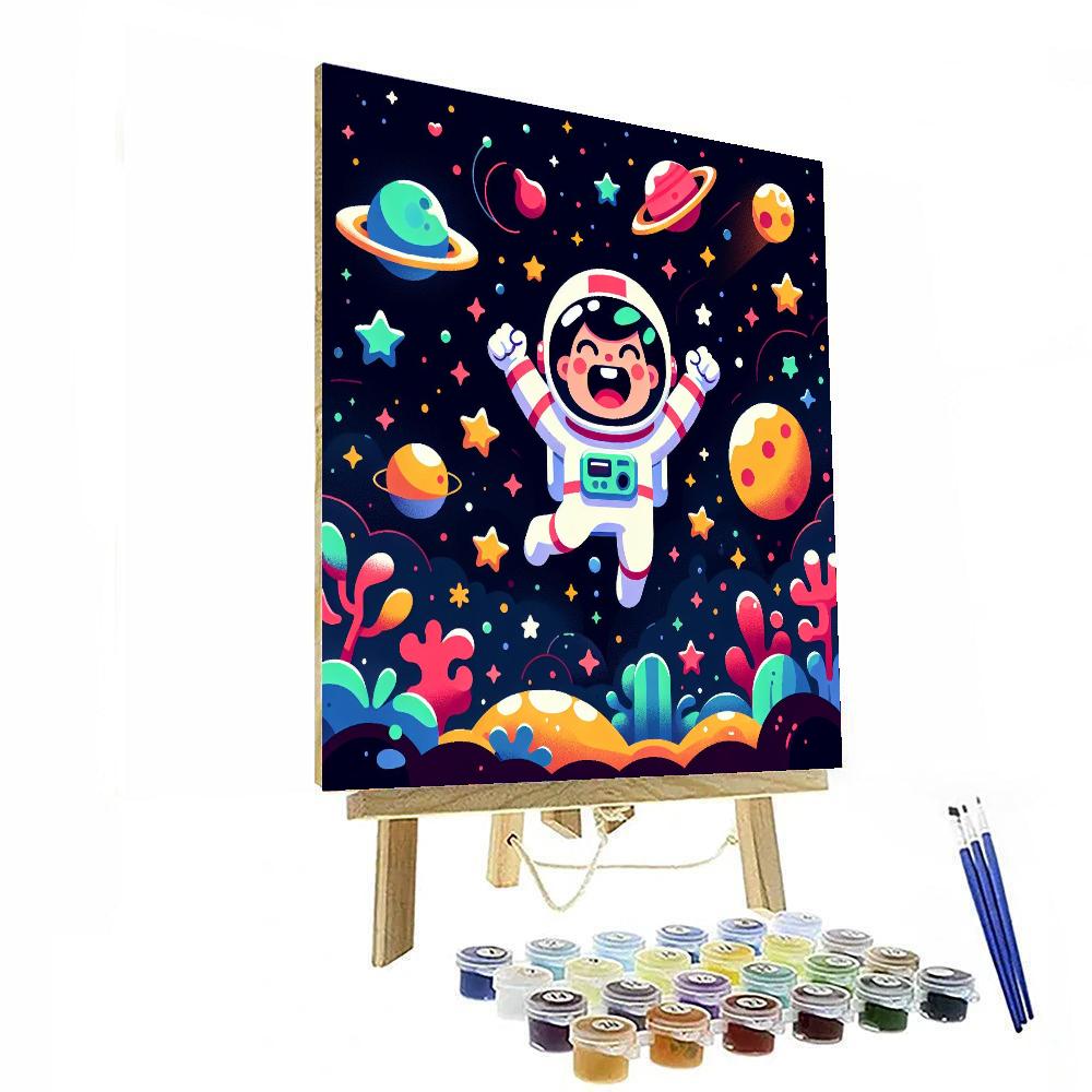 Excited Astronaut Paint By Numbers Kits
