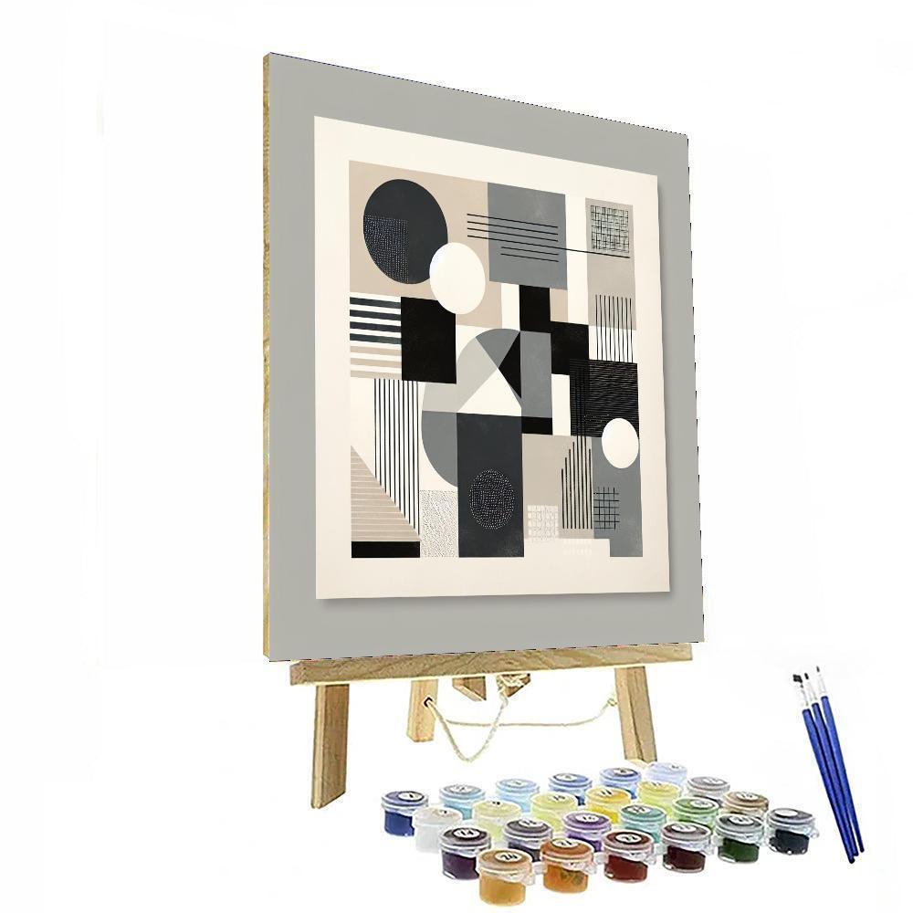 Chic Modern Collage Number Painting