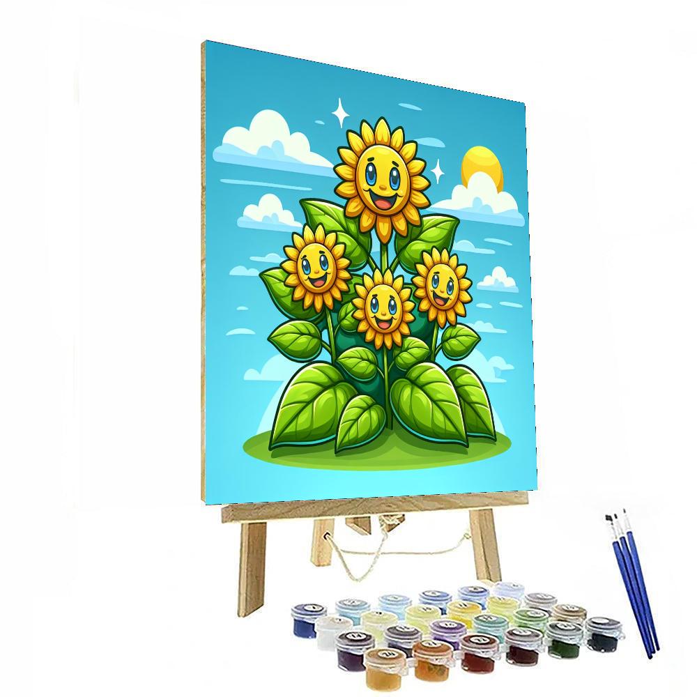 Bright And Joyful Sunflowers Paint By Color