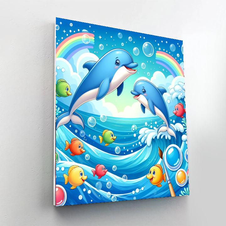 Oceanic Dolphin Dance Paint By Numbers