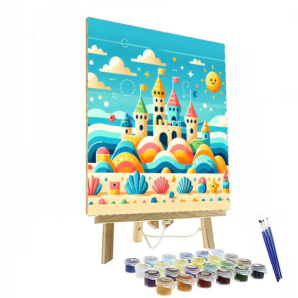 Sandy Beach Day Bliss Painting Number Kit