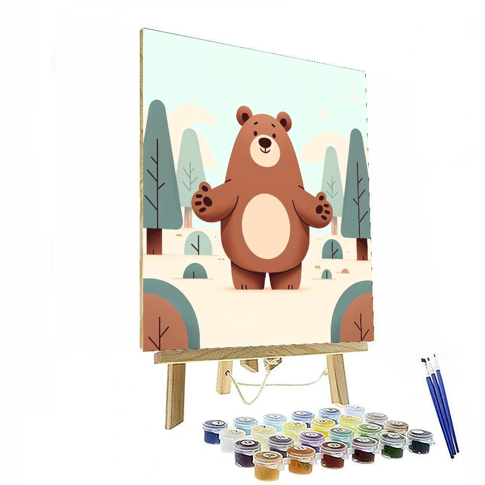 Forest Bear's Big Hug Paint By Numbers