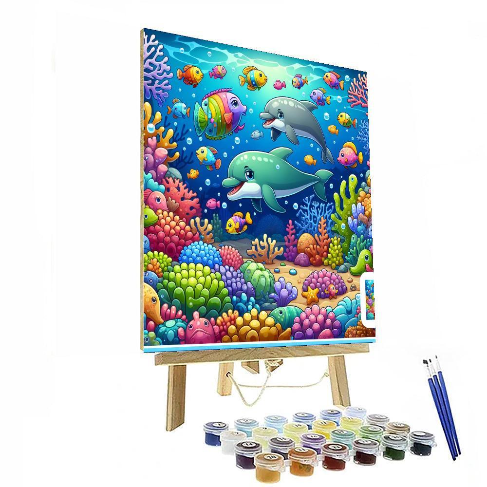 Vibrant Underwater Paradise Number Painting