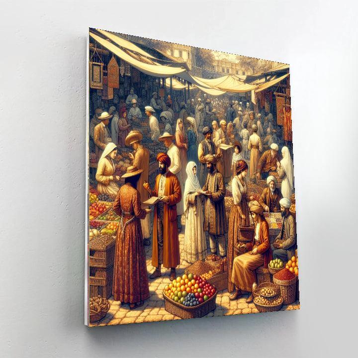 Old Town Market Scene Paint By Numbers Kits