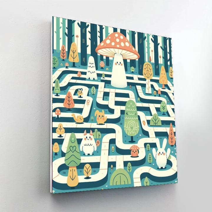 Mystical Woodland Maze Paint By Color