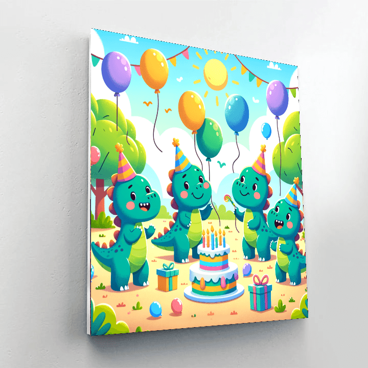 Charming Dinosaur Party Paint By Numbers Kits