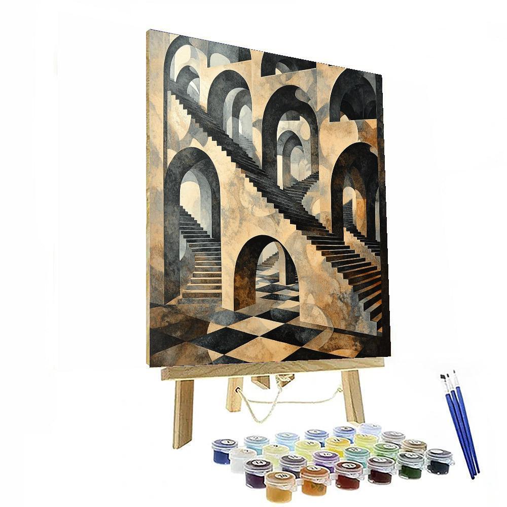 M.C. Escher Inspired The Paradox Of Space  Paint By Numbers