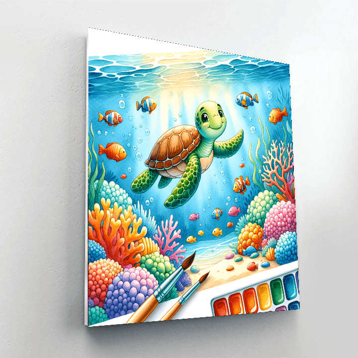 Underwater Explorer Turtle Paint By Numbers Kits